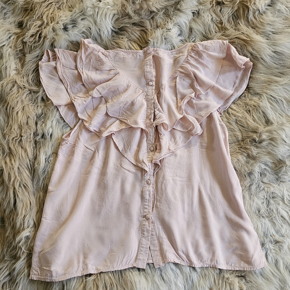 Delicate Blush Ruffle Top - Picture 3 of 4